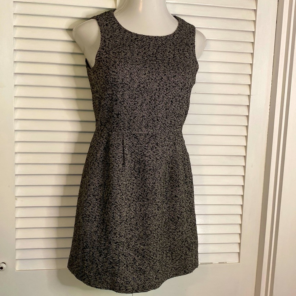 J. Crew tweed herringbone sleeveless wool sheath dress
